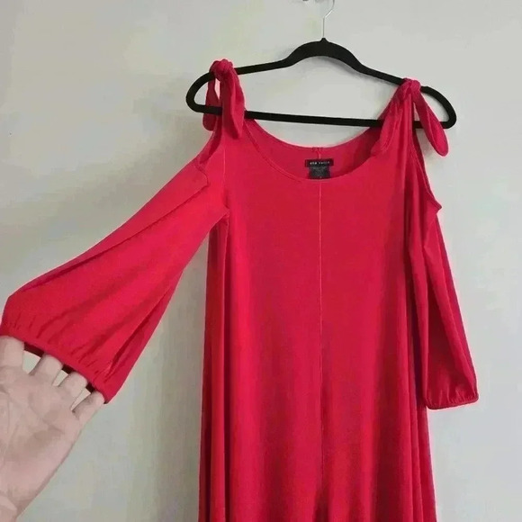 Eva Varro Shoulder Tie Pull-on Jumpsuit RED Size Small #076 - Picture 5 of 10